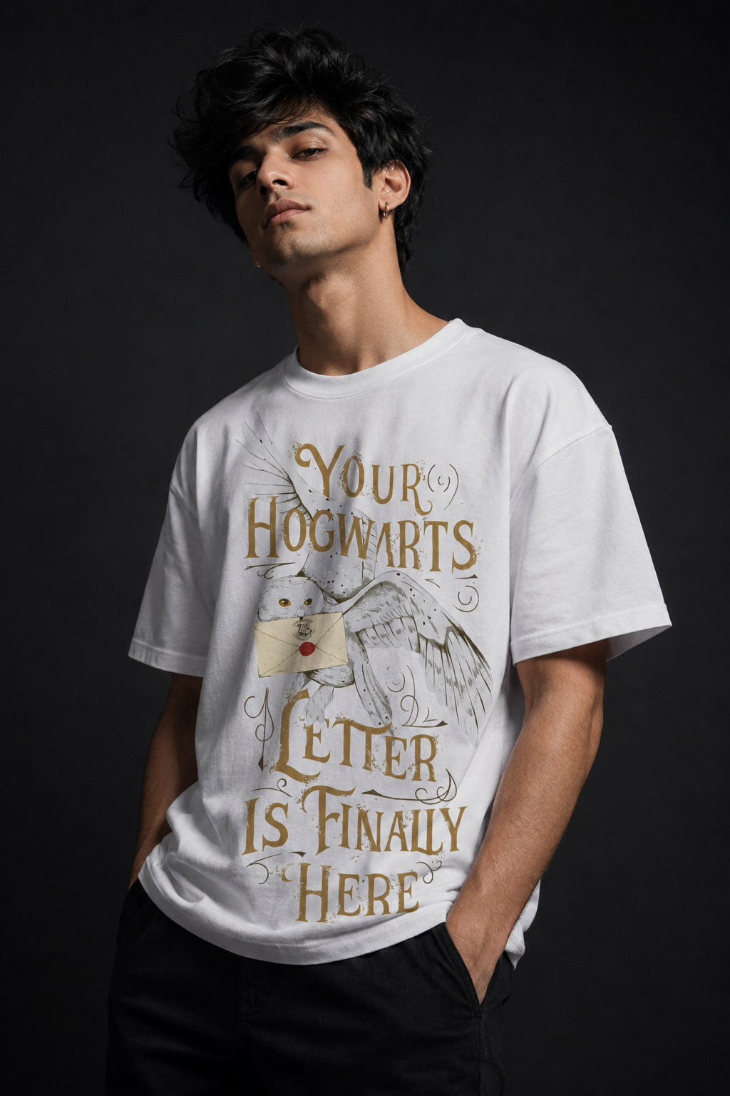 Hogwarts Unisex Terry Oversized Tee