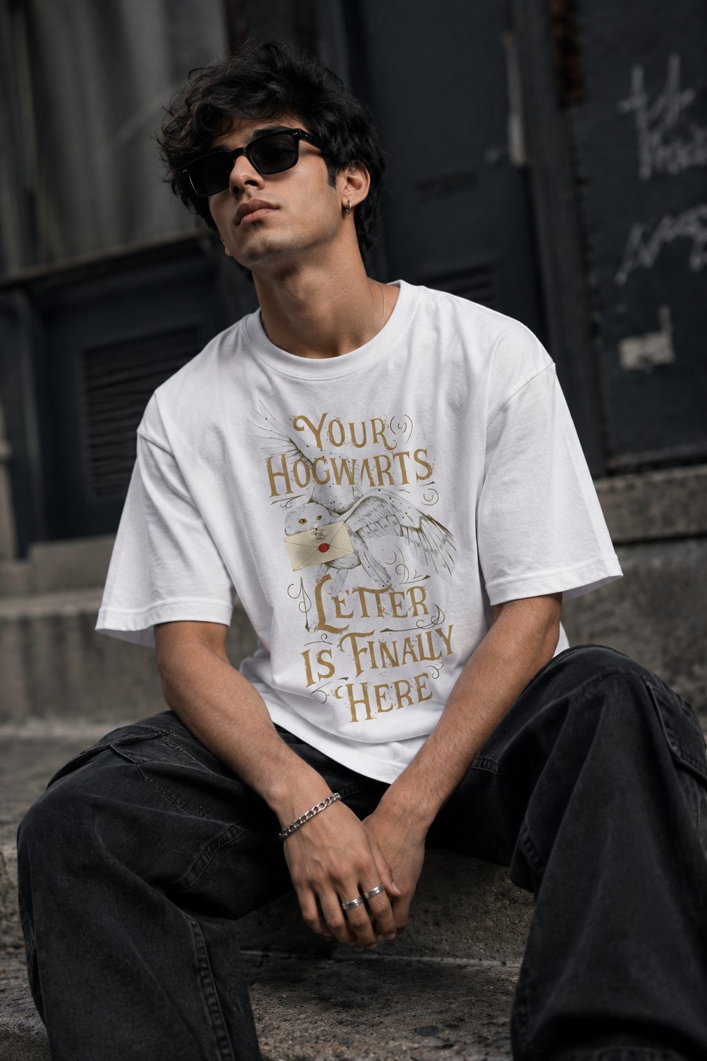 Hogwarts Unisex Terry Oversized Tee