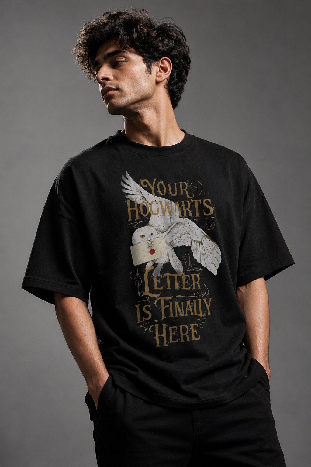 Hogwarts Unisex Terry Oversized Tee