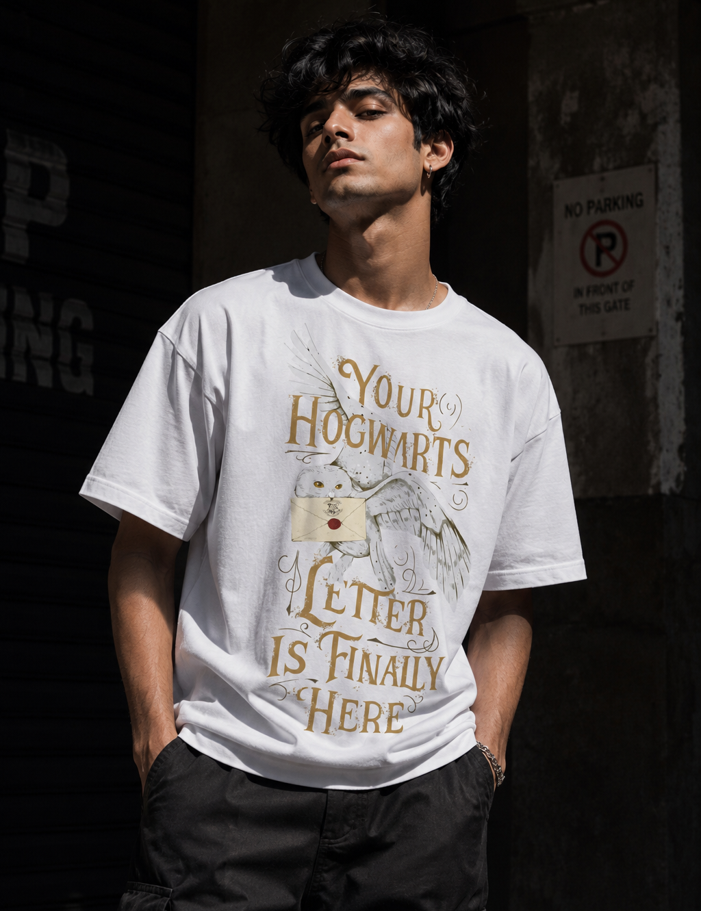 Hogwarts Unisex Terry Oversized Tee