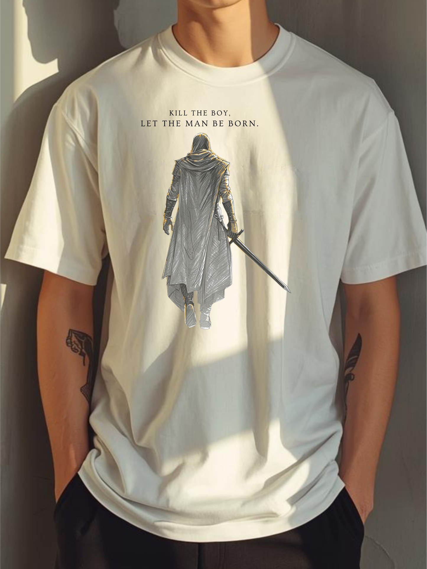 The man Unisex white T-Shirt
