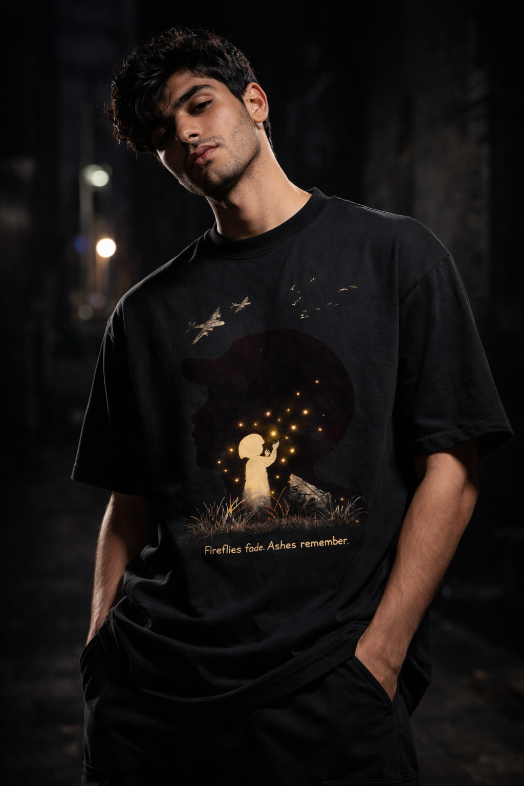 Grave of fireflies Unisex Terry Oversized Tee