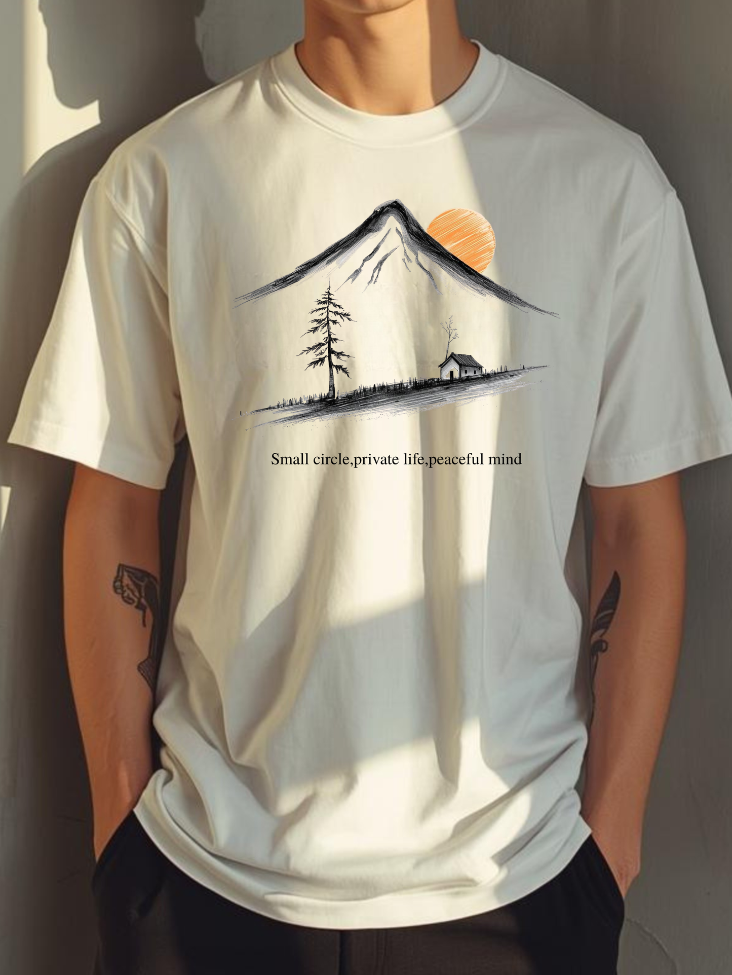 Small circle Unisex white T-Shirt