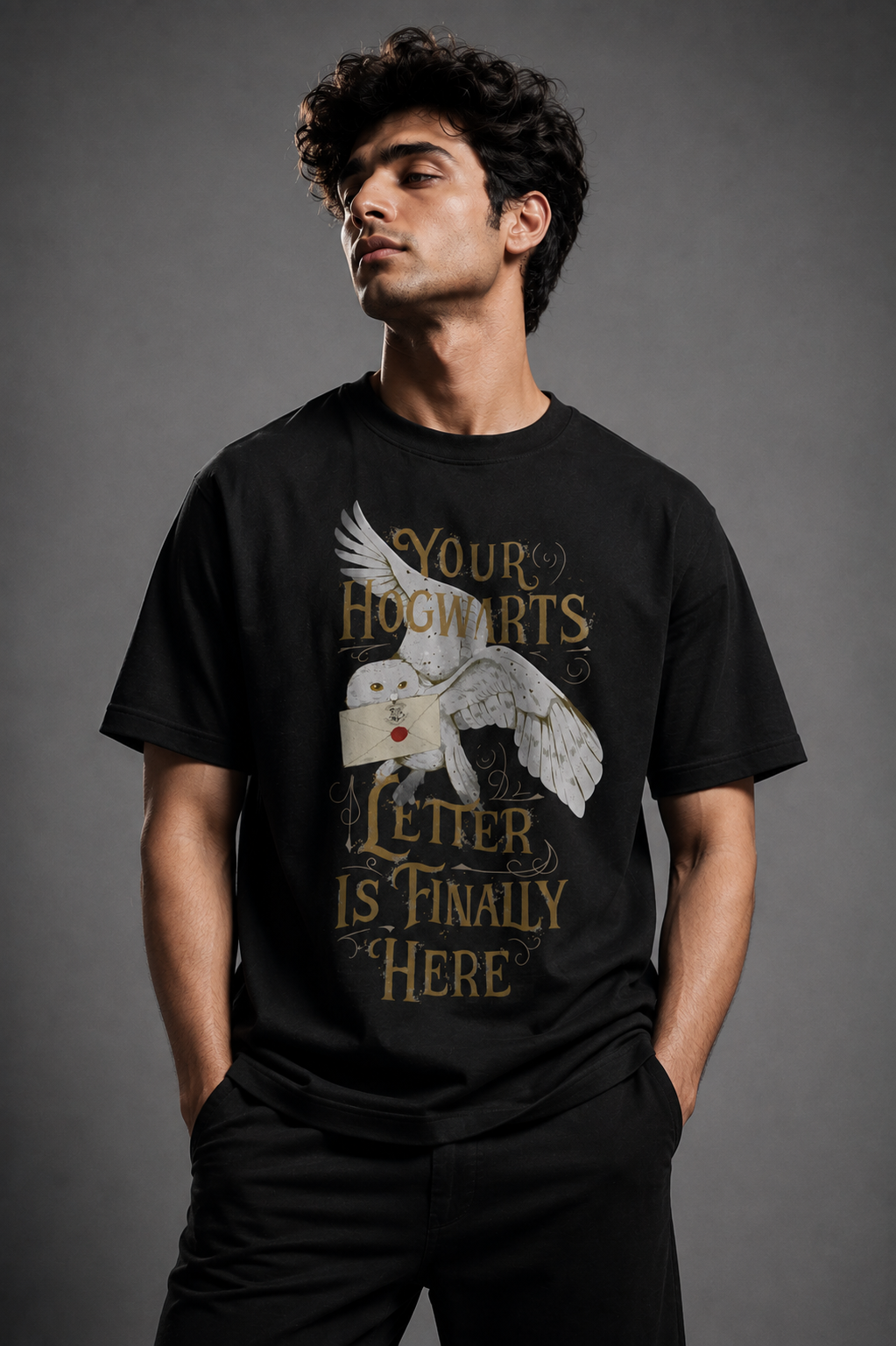 Hogwarts Unisex Terry Oversized Tee