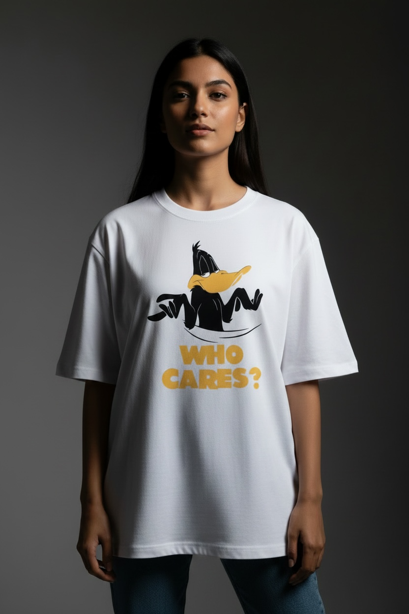 Who cares Unisex Terry Oversized Tee