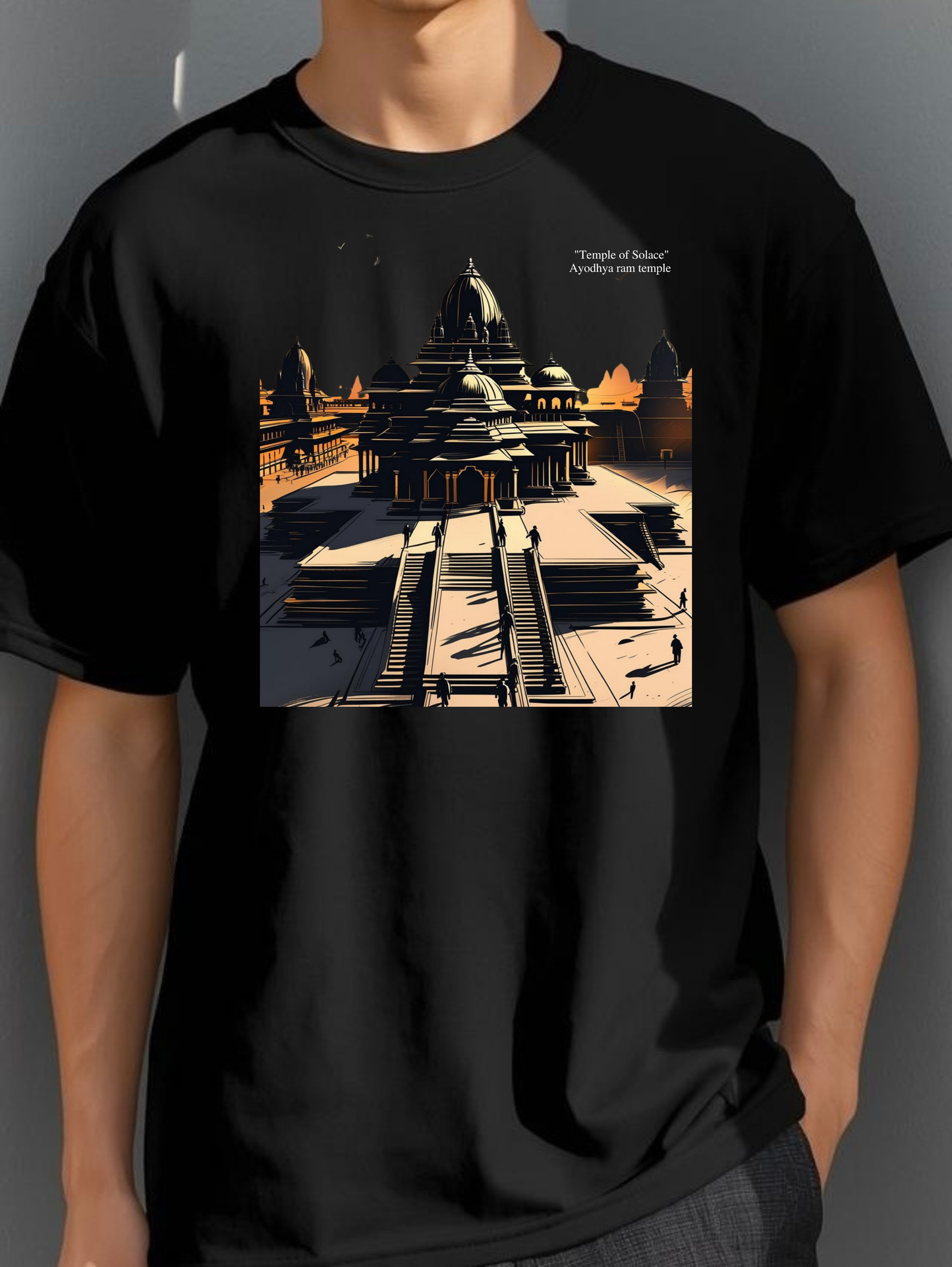 Temple Unisex black T-Shirt