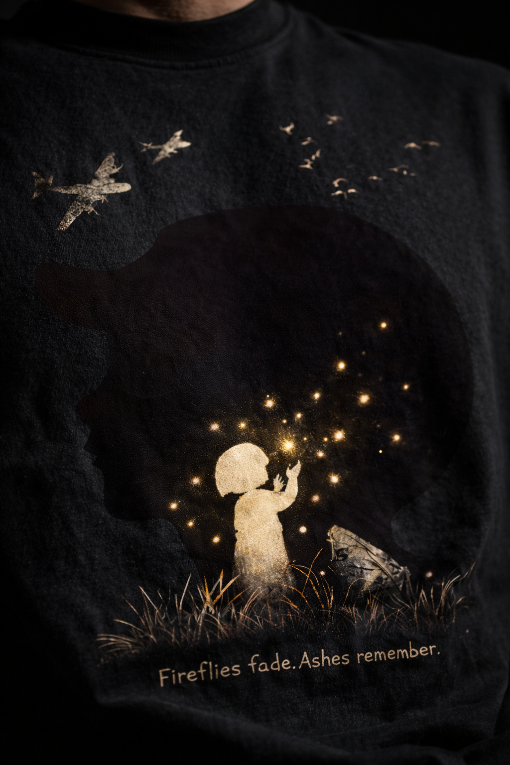 Grave of fireflies Unisex Terry Oversized Tee