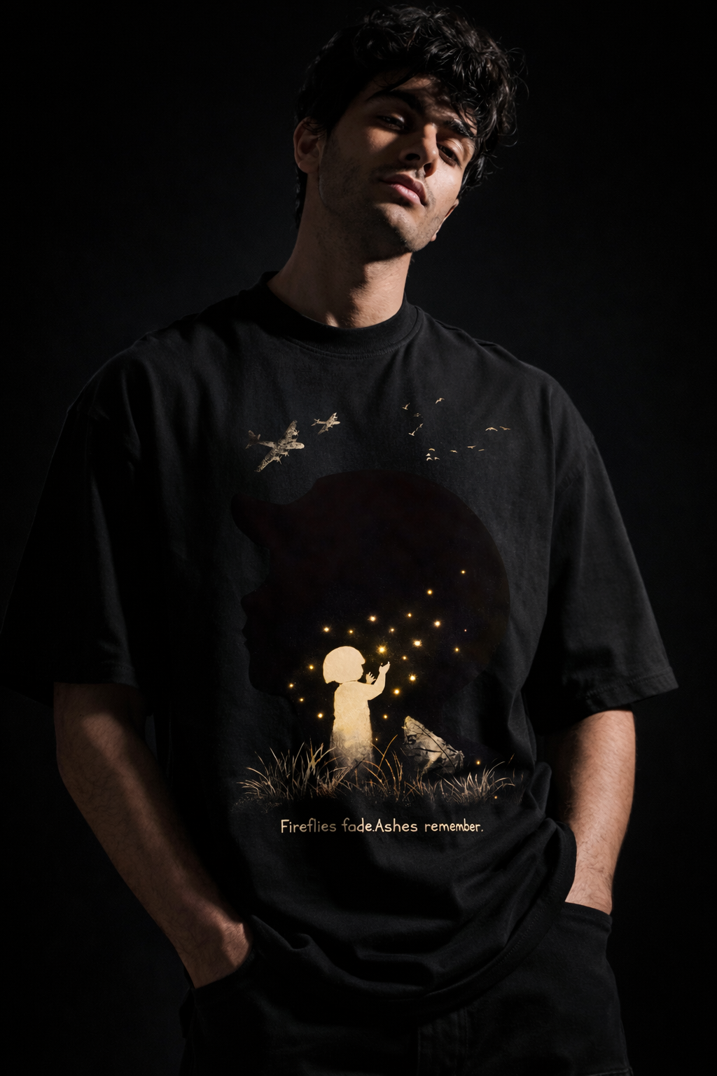 Grave of fireflies Unisex Terry Oversized Tee