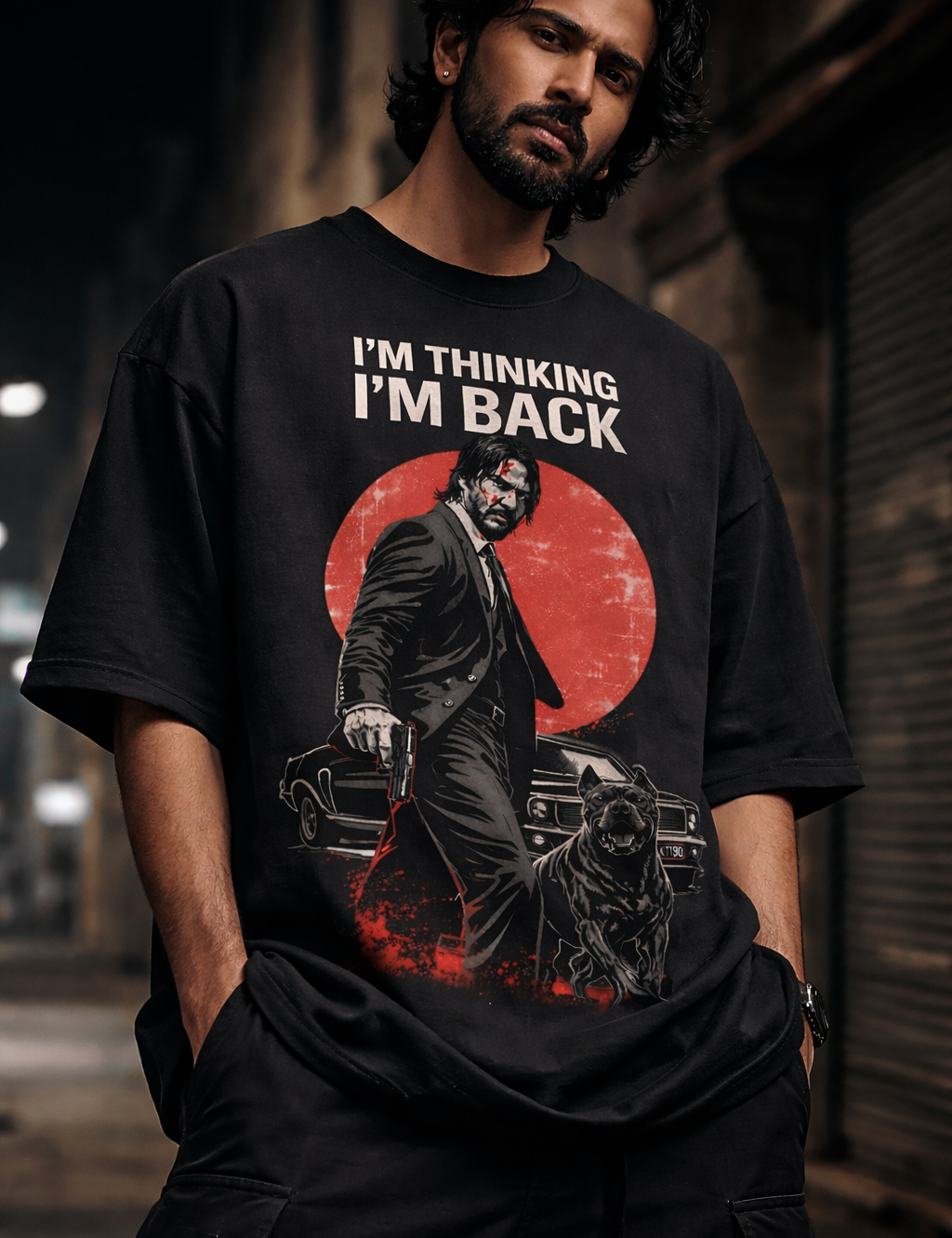 John wick Unisex Terry Oversized Tee