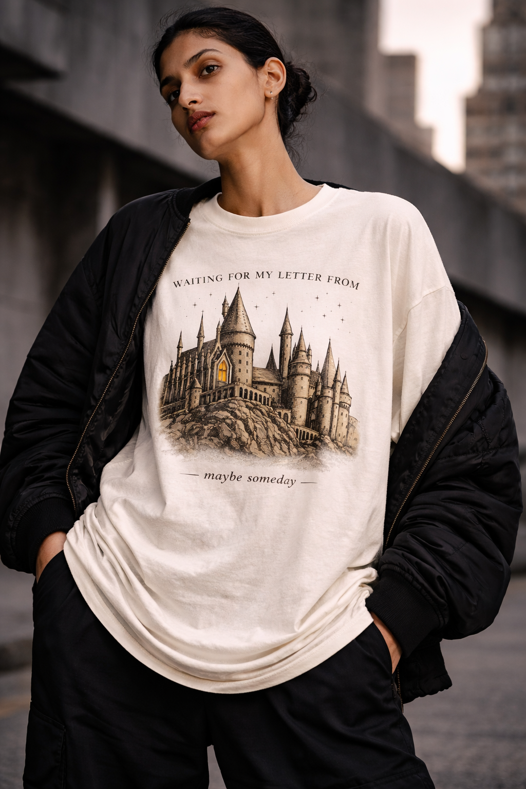 Hogwats Unisex Terry Oversized Tee