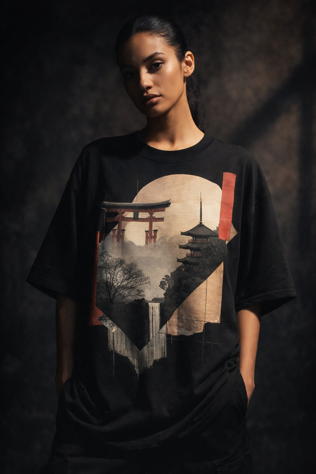 Japan asthetic Unisex Terry Oversized Tshirt