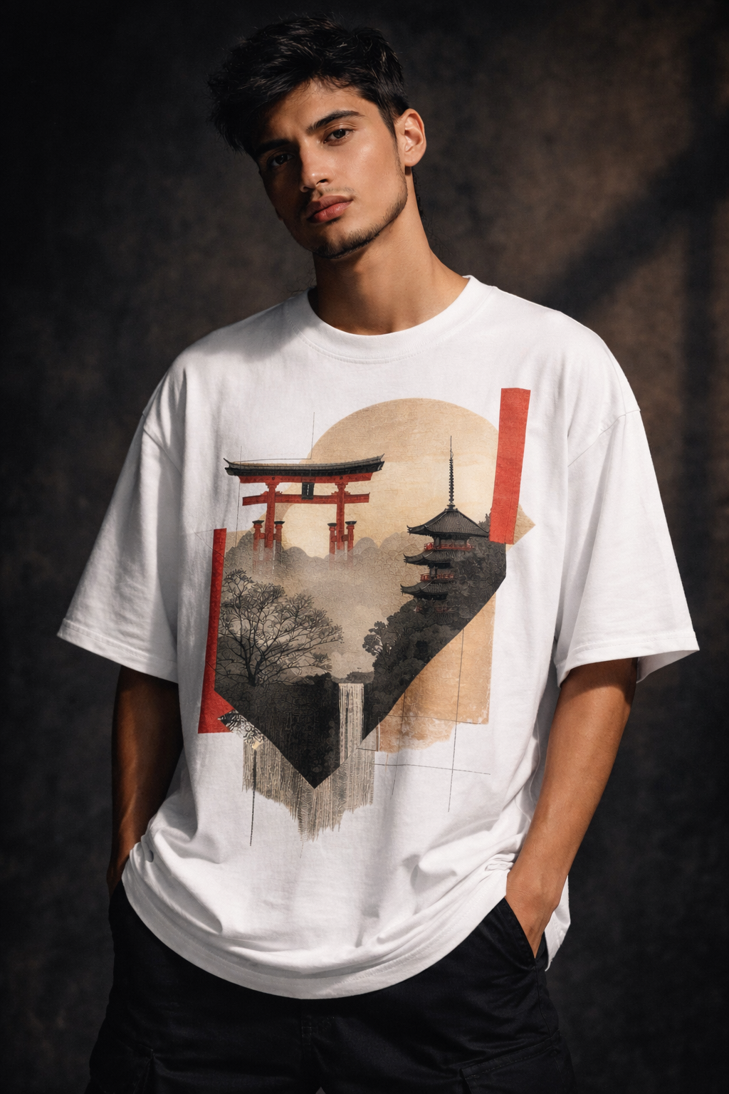 Japan asthetic Unisex Terry Oversized Tshirt