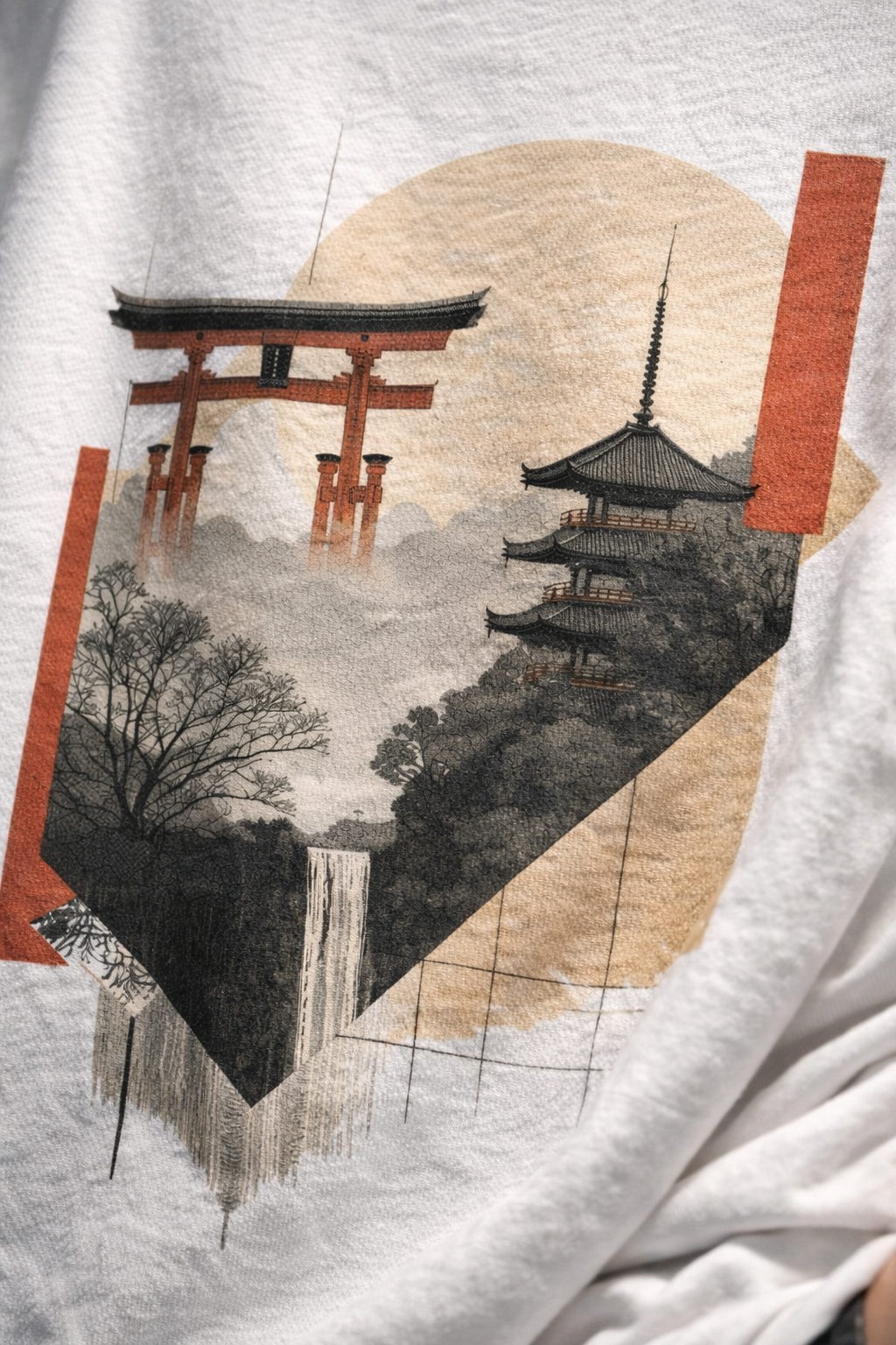 Japan asthetic Unisex Terry Oversized Tshirt