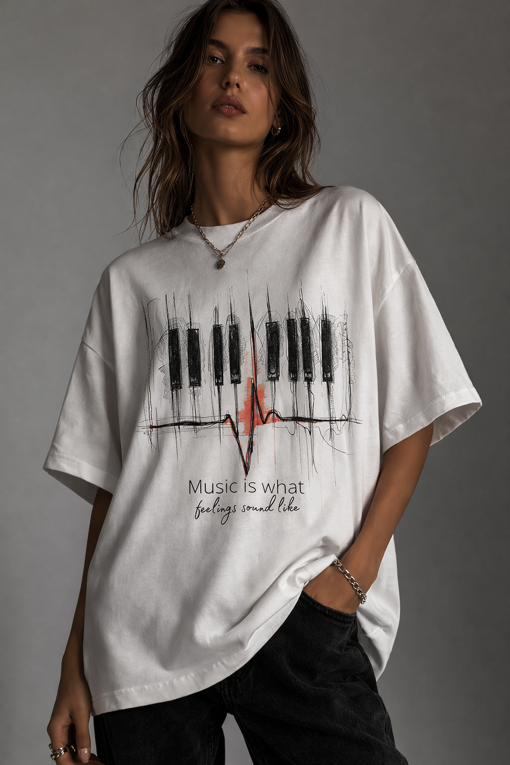 Music Unisex Terry Oversized Tshirt
