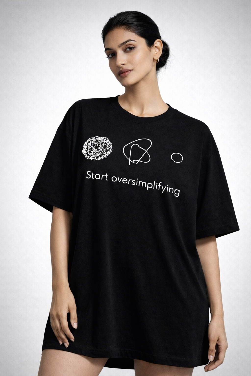 Oversimplifying Unisex Terry Oversized Tee