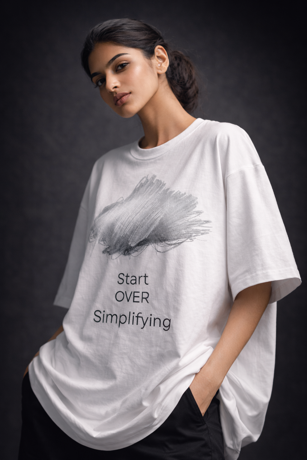 Oversimplifying Unisex Terry Oversized Tee