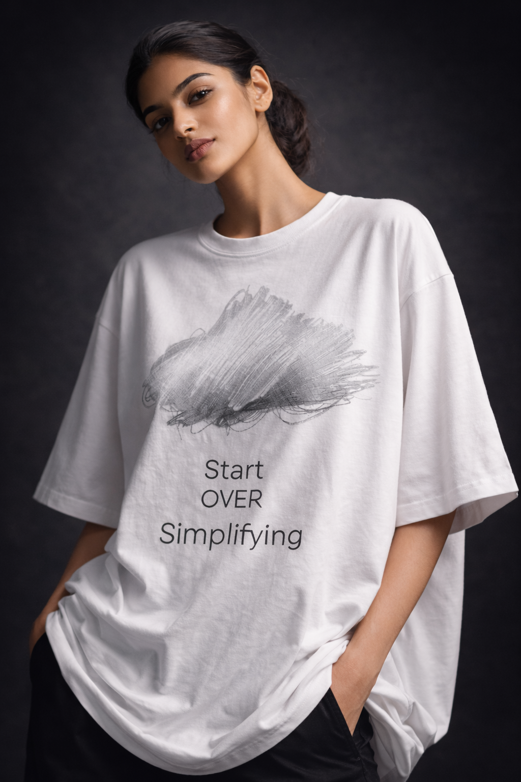 Oversimplifying Unisex Terry Oversized Tee