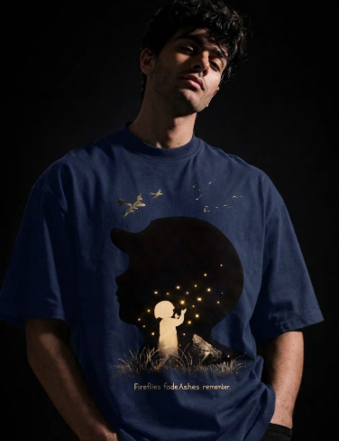 Grave of fireflies Unisex Terry Oversized Tee