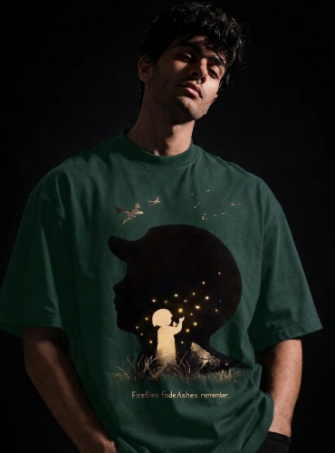 Grave of fireflies Unisex Terry Oversized Tee