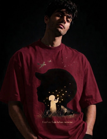 Grave of fireflies Unisex Terry Oversized Tee