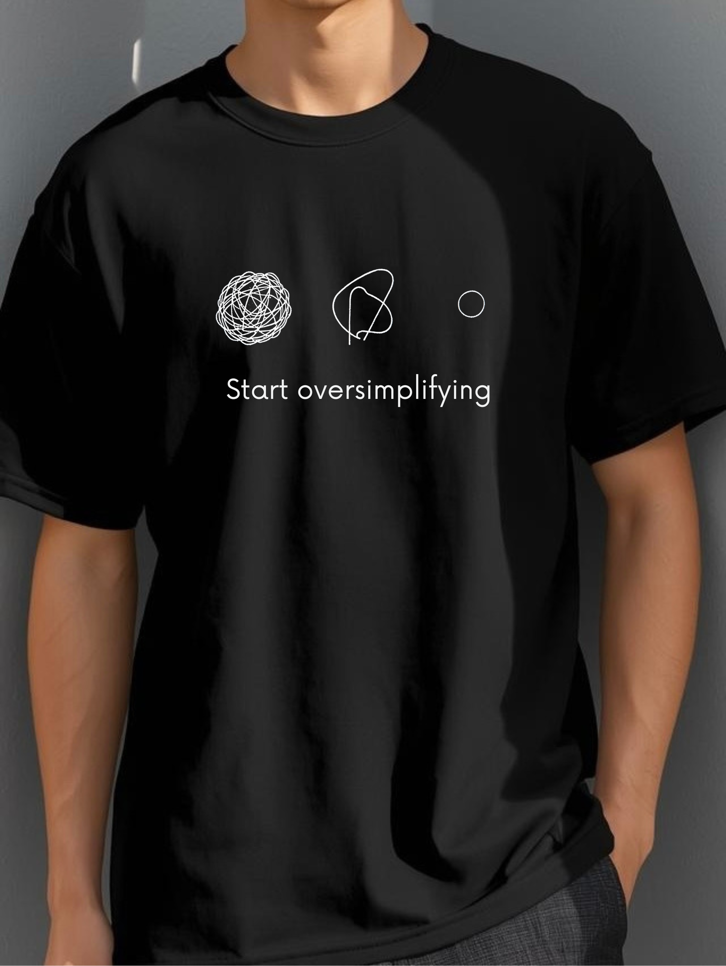 Oversimplifying Unisex Terry Oversized Tee