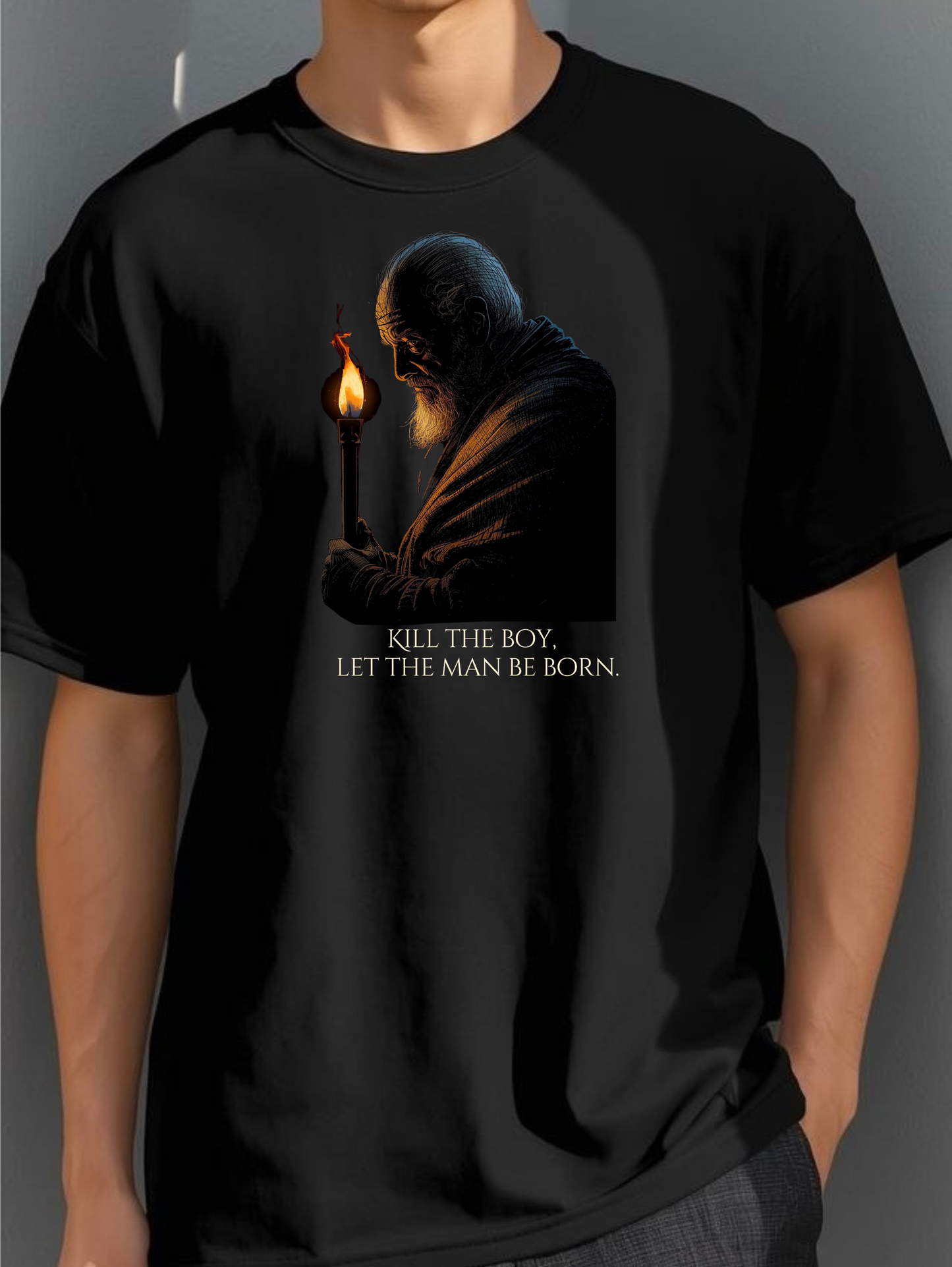 The man black Unisex Terry Oversized Tshirt