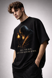 The man black Unisex Terry Oversized Tshirt